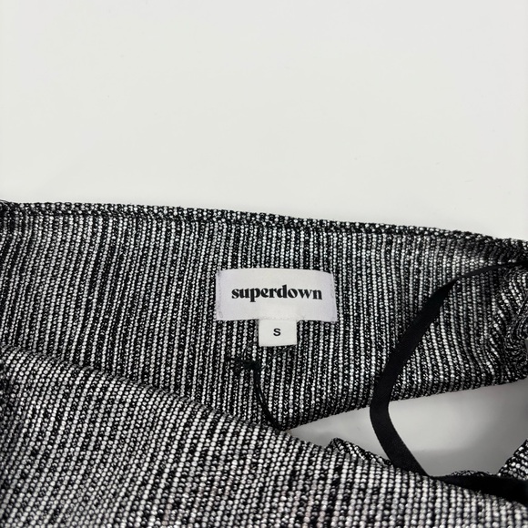 Superdown Tahlia Cut Out Bodysuit Size Small Silver Metallic NWT - Picture 8 of 8